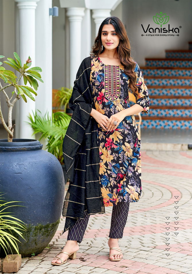 Sitara Vol 1 By Vaniska Rayon Foil Printed Kurti With Bottom Dupatta Wholesale Shop In Surat
